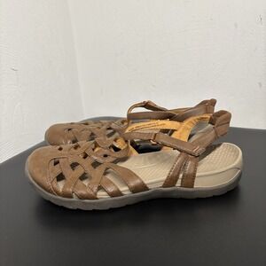 Baretraps Womens‎ Franky Leather Closed Toe Brown Sandals Shoes Size 10M Strappy